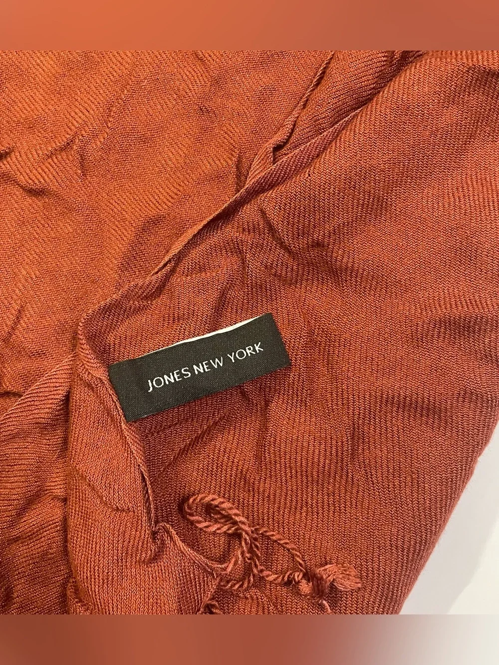 Jones New York Burnt Copper Fashion Scarf with Fringe